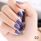 Black Starry Sky Holographic Stamping Nail Polish Long Lasting Quickly Dry Nail Lacquer 8 Color Stamp Holo Enamel Paint