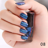 Black Starry Sky Holographic Stamping Nail Polish Long Lasting Quickly Dry Nail Lacquer 8 Color Stamp Holo Enamel Paint